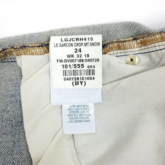 FRAME Size 25 Le Garcon Release Hem Crop Boyfriend Jeans - Picture 11 of 15